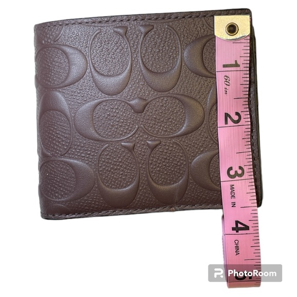 Coach F75371 Men Compact ID 3 in 1 Wallet Mahogany - Picture 7 of 7